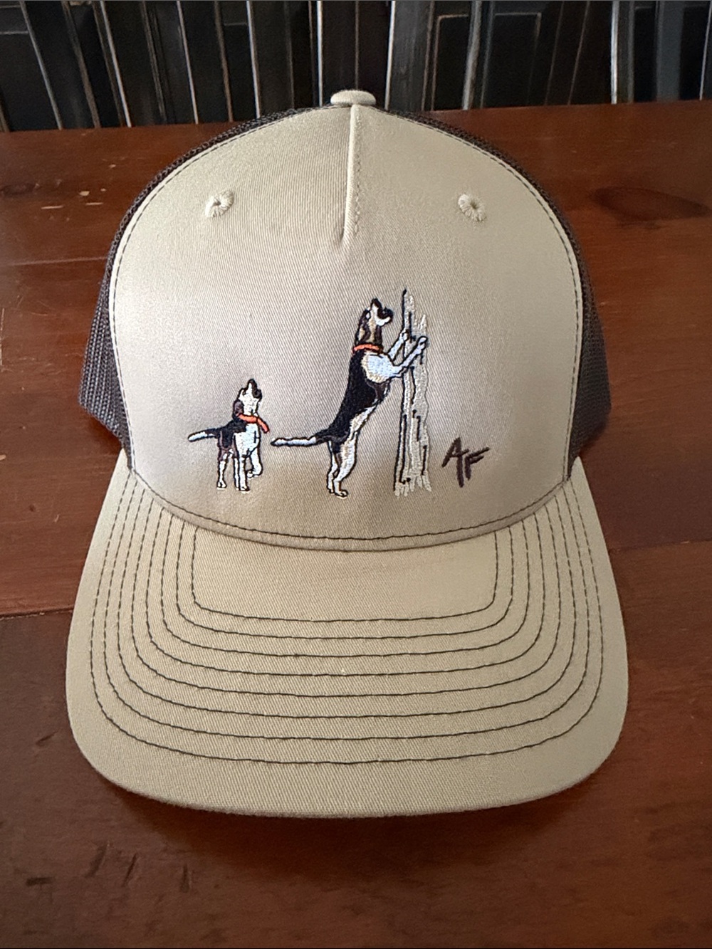 American Fetcher New Men’s Dog Embroidered Hat - Tan & Brown